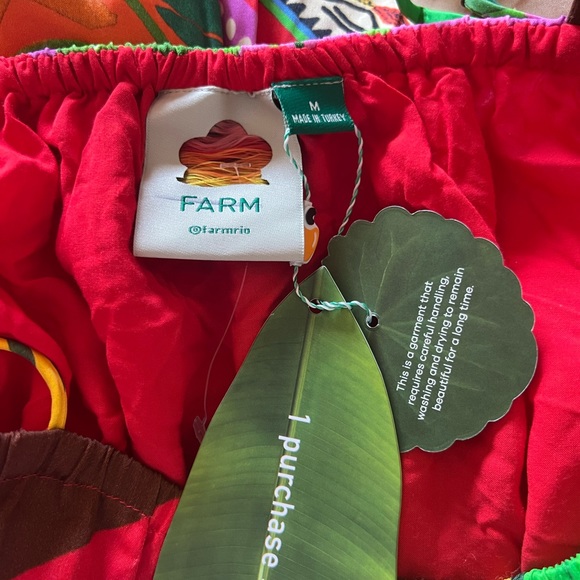 FARM Rio Palila Fringe Tropical Print Midi Dress Multicolor NWT - Picture 5 of 10